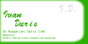 ivan duris business card